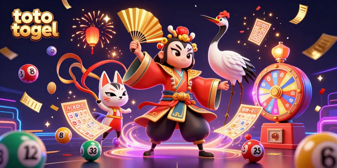 Experience thrilling toto togel action with colorful lottery elements and dynamic characters in an exciting casino illustration.