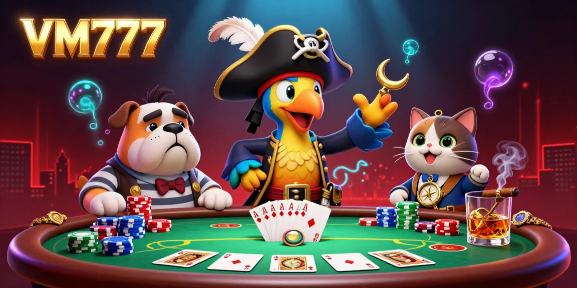 Experience thrilling gameplay at VM777 with pirate-themed casino action and vibrant poker elements.