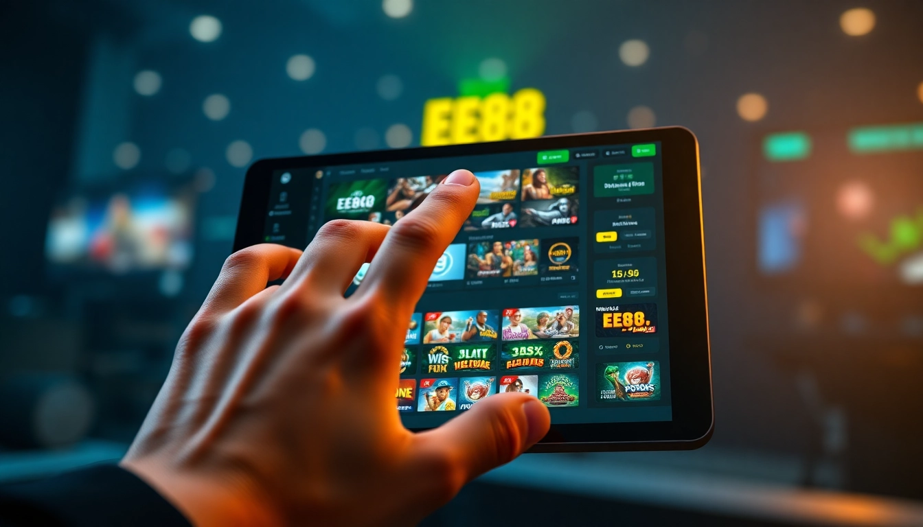 EE88 online gambling interface showcasing 3D games and user engagement.