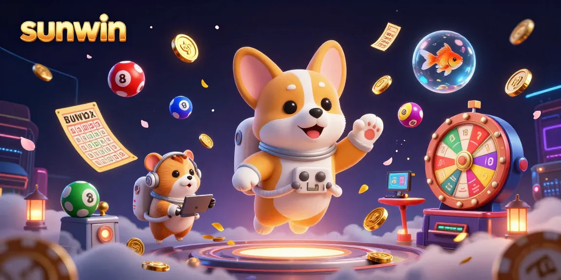 Experience thrilling gameplay with sunwin in a colorful casino adventure featuring floating characters and dynamic elements.