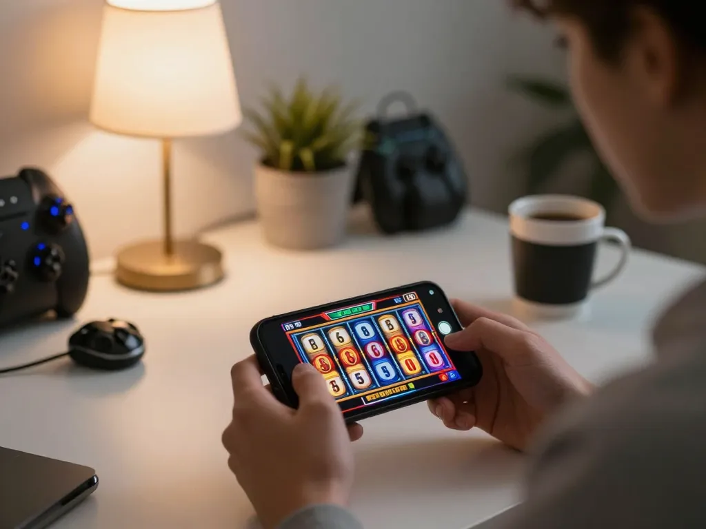 Play exciting slot games on OKESLOT through your mobile device in a cozy home setup