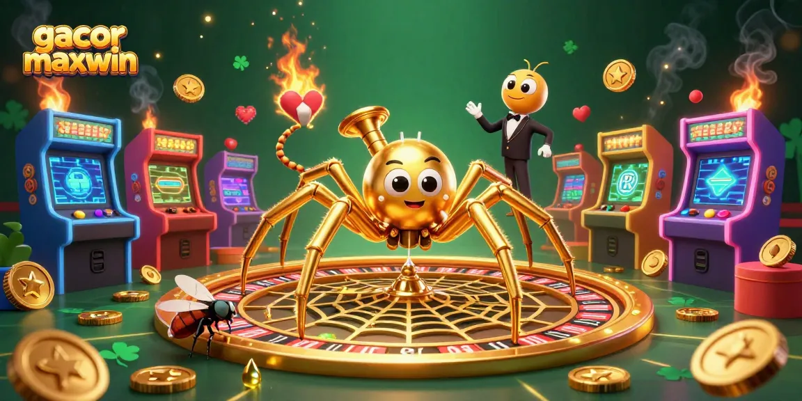 Engage with gacor maxwin concepts in an exciting 3D casino scene featuring slot elements and captivating characters.