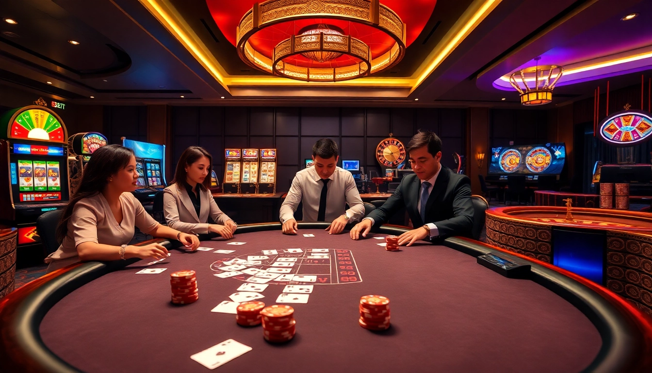 E2bet's captivating gaming scene featuring poker chips and cards on a luxurious table.