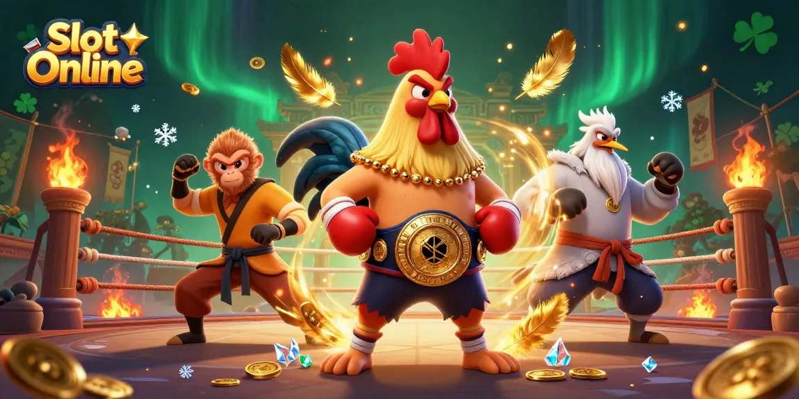 Experience thrilling Slot Online action with a dynamic 3D illustration of heroic characters and vibrant casino elements.