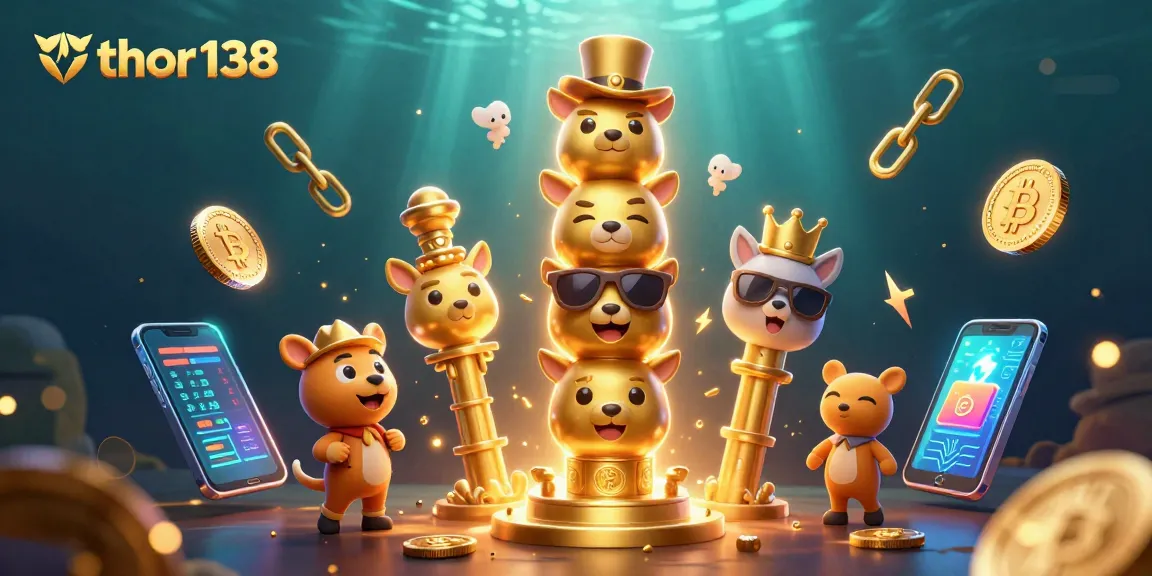 Mengakses slot dan peluang menang di thor 138 dengan ilustrasi kasino 3D yang menarik.