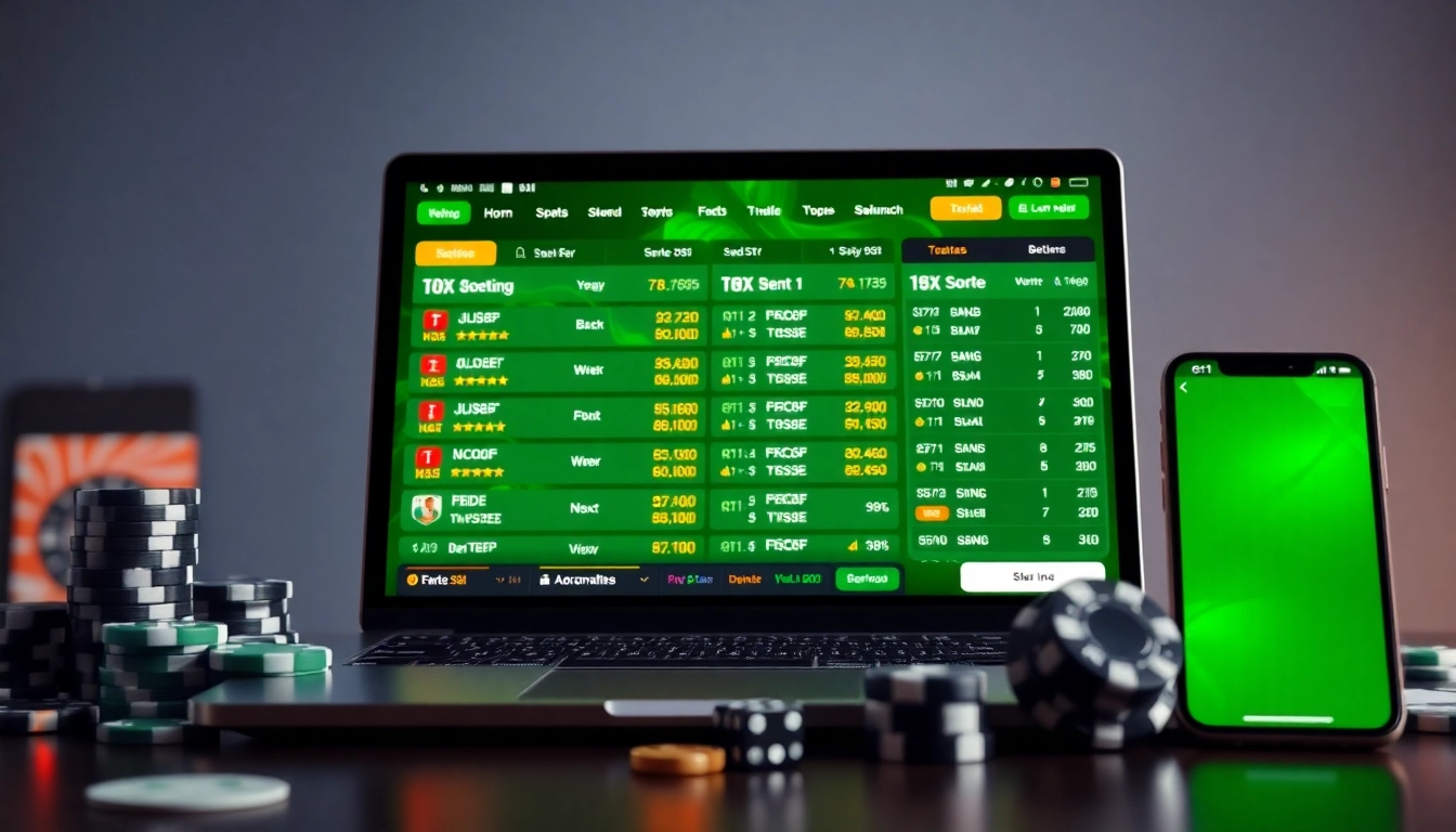 TOP nhà cái uy tín displayed on vibrant online gambling interface with trust elements.
