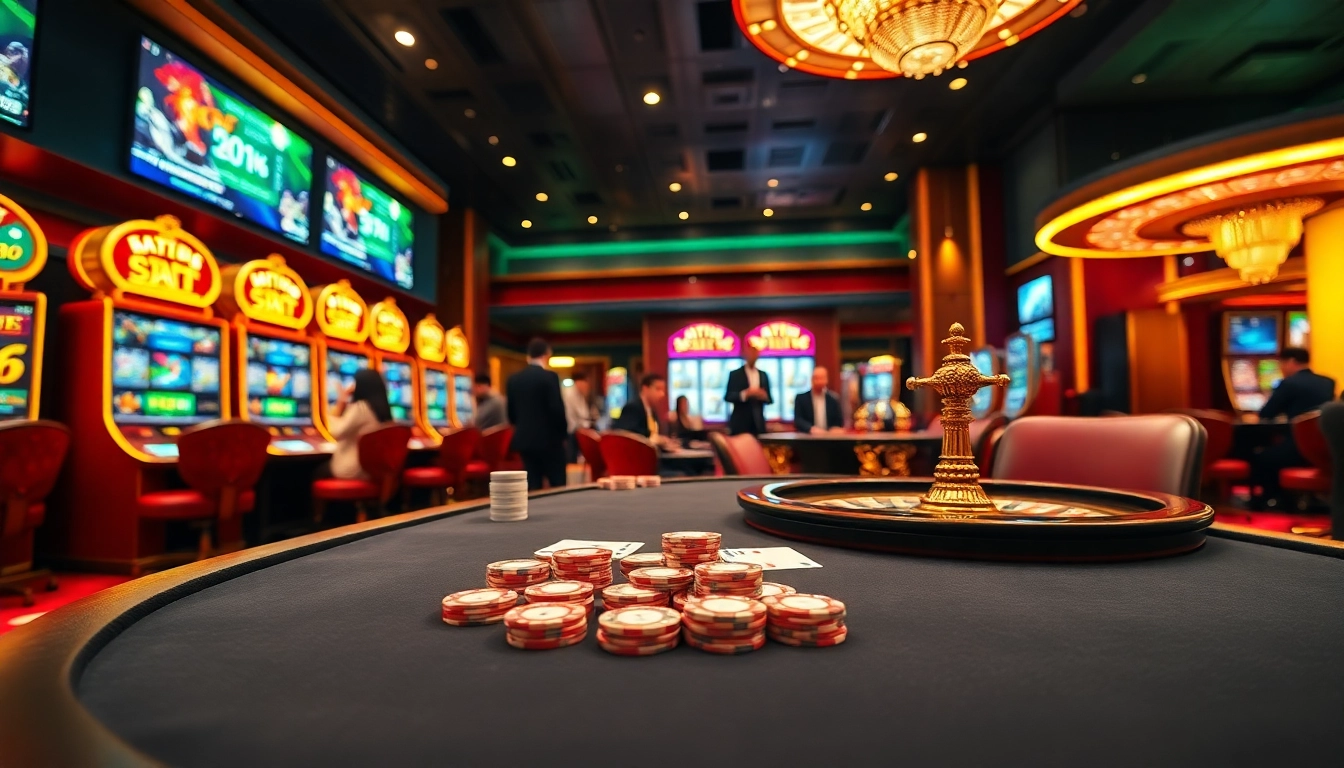 Situs 11 offers an immersive casino experience featuring engaging poker tables, dynamic slot machines, and a vibrant atmosphere.