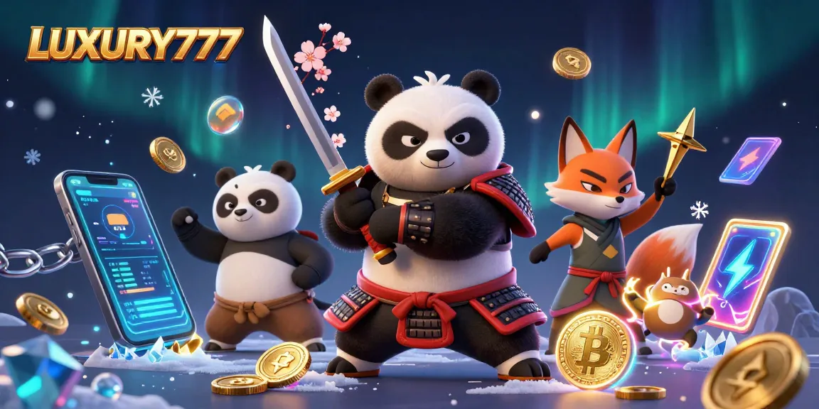 Bermain LUXURY777 dengan panda samurai 3D dan efek kripto yang memukau.