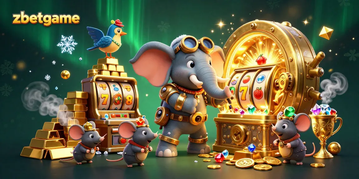 Spin the exciting zbetgame slot machine in a captivating steampunk casino scene filled with treasures.