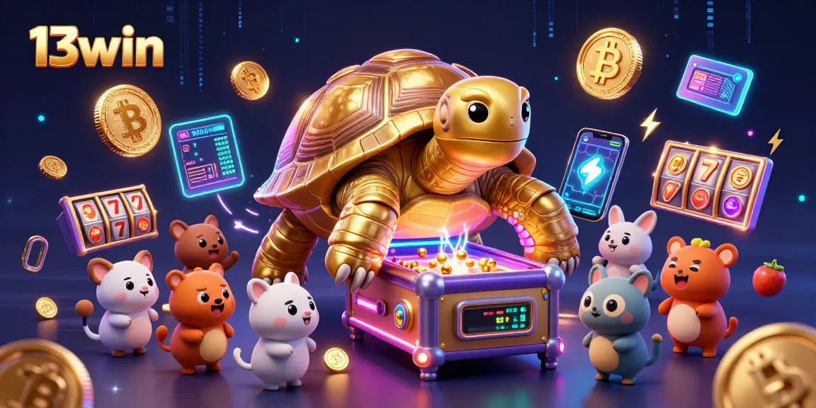Experience winning thrills at 13win with a vibrant casino scene featuring interactive gaming elements.