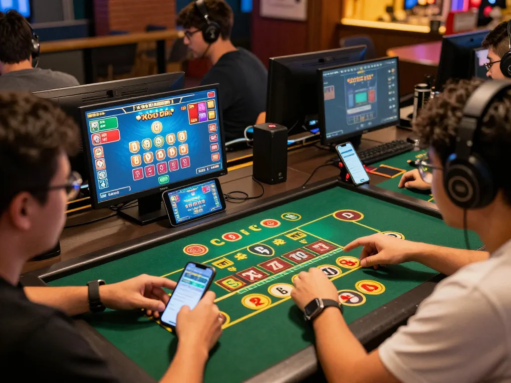 Xóc đĩa là gì showcased in an exciting online gaming environment, players actively engaging with dynamic betting options.