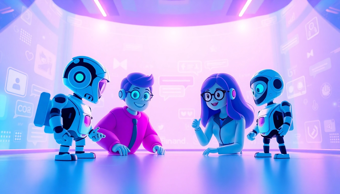 Engaging AI interaction scene showcasing Crush on AI with vibrant characters and chat interface.