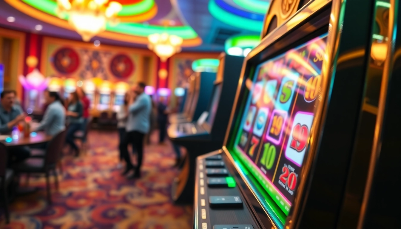 Permainan slot yang mengasyikkan di mesin yang berkilauan, memikat pemain.