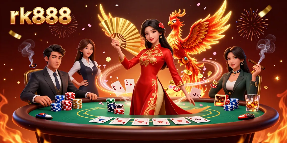 Experience thrilling gameplay at rk888 with vibrant casino illustrations and dynamic action scenes.