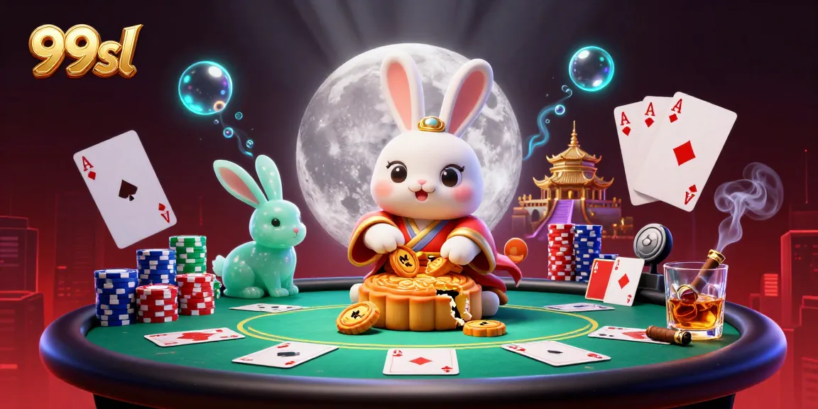 Experience thrilling poker action at 99sl with our vibrant moon rabbit game scene!
