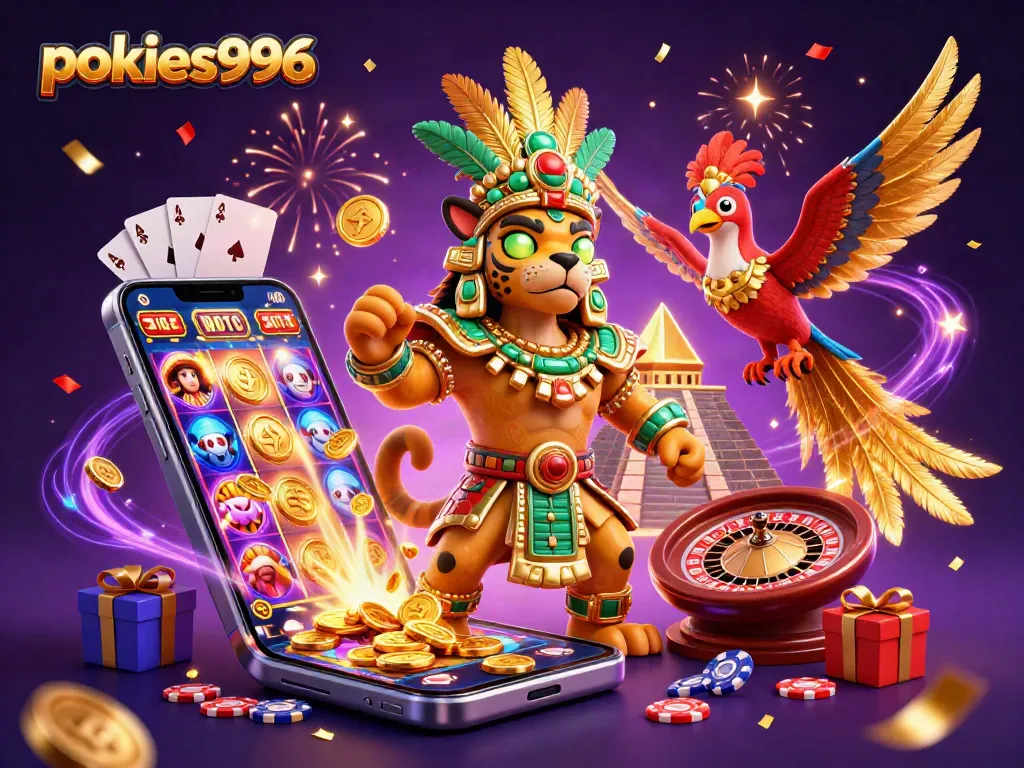 Experience thrilling gameplay with pokies996, featuring unique 3D casino elements and characters.