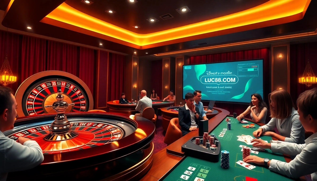 Engaging casino action at https://luck8com.host/ with players enjoying roulette and card games.