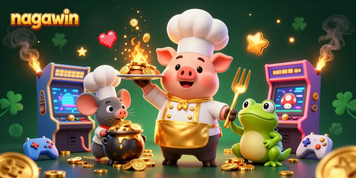 Win big with Nagawin's vibrant gaming experience featuring gold coins and dynamic characters.