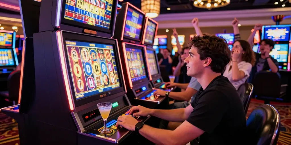 Pengalaman bermain slot online di NAGAHOKI303 dengan suasana kasino yang meriah.