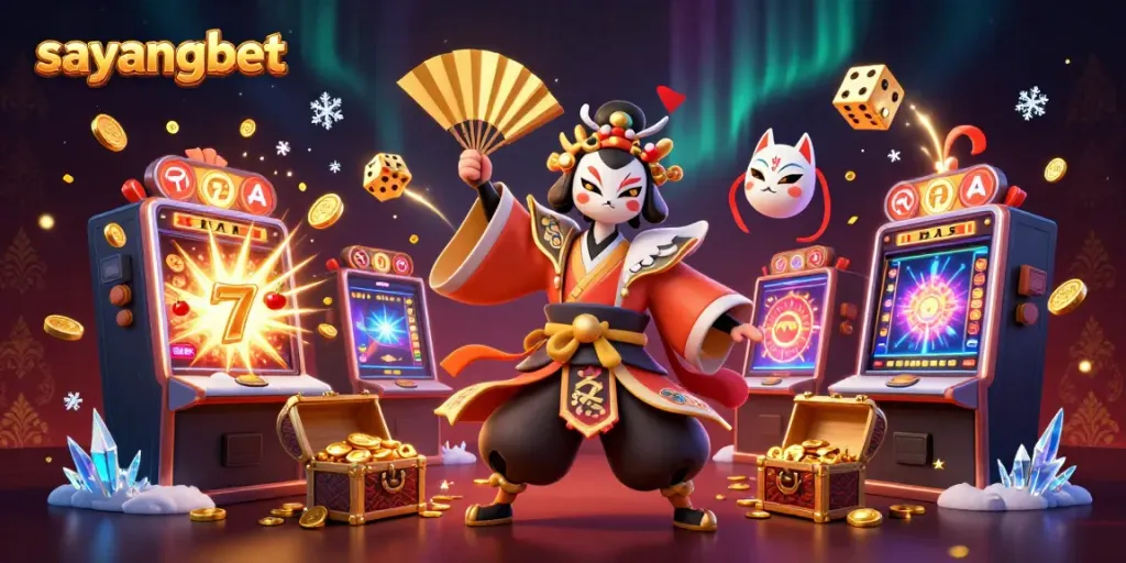 Experience thrilling jackpots at sayangbet with vibrant casino characters and dynamic game elements.