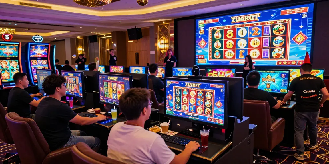 Penggemar situs slot bermain di kasino online yang hidup dan berwarnai.