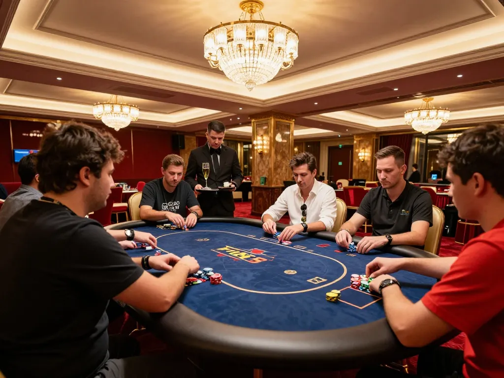 f168 vip players enjoying exclusive poker experience in a luxurious gaming room