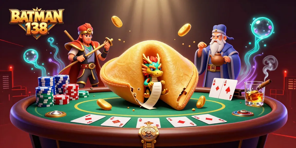 Engage with BATMAN 138 featuring vibrant casino elements and characters in a dynamic poker scene.