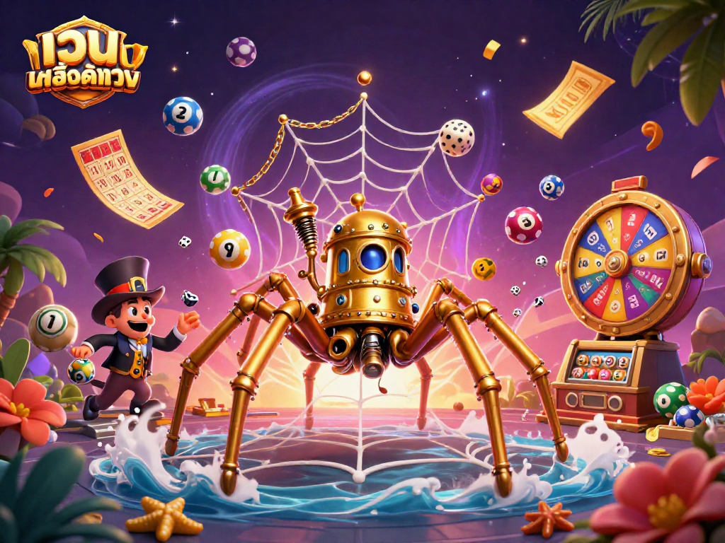 Experience engaging slot gaming with เว็บสล็อตตรง in a vibrant casino-themed 3D scene.