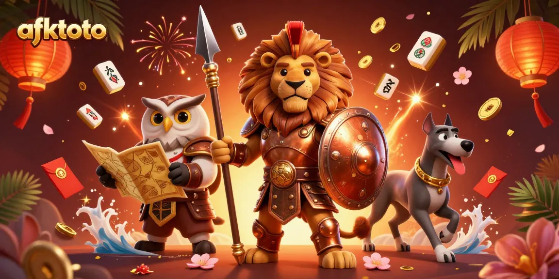 Engage in thrilling betting action with afktoto, featuring a dynamic 3D illustration of vibrant casino elements.