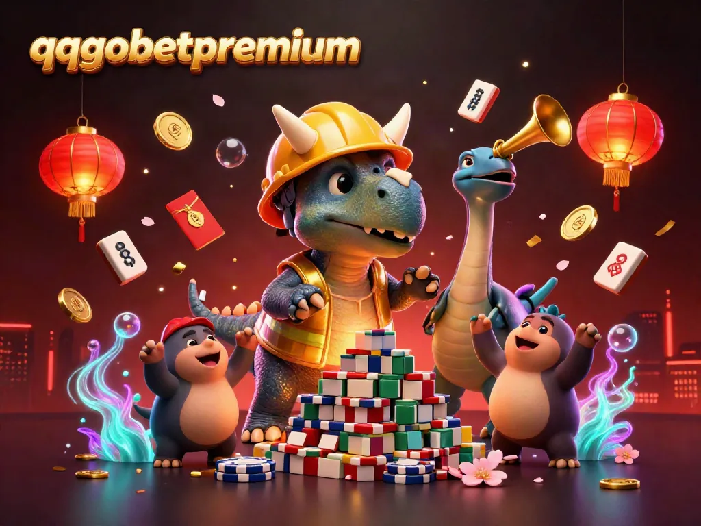 Engage in thrilling gameplay at qqgobetpremium with vibrant casino-themed 3D illustration.
