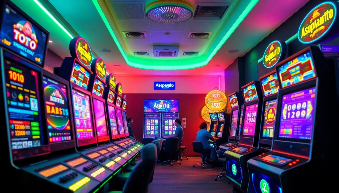 Asupantoto vibrant online gaming setup showcasing slot and toto games.