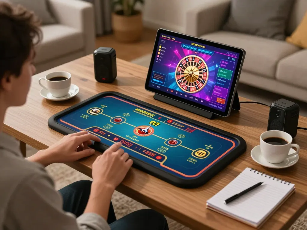 Experience dynamic gameplay with 78win on a tablet showcasing live roulette interface at home