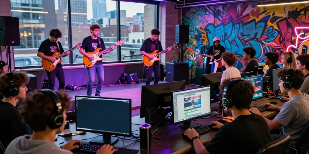 Dynamic micro-gig scene at https://jakartabeat.net celebrating music and gaming culture.