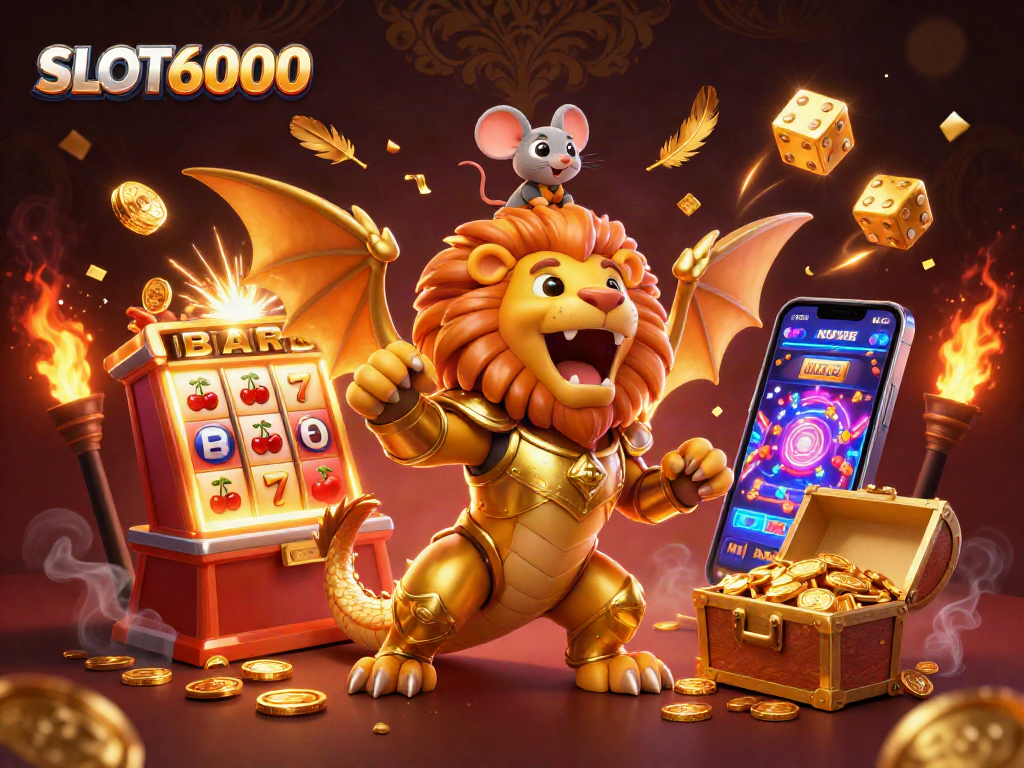 SLOT6000 unleashes the excitement of massive jackpots with colorful 3D casino gaming elements.