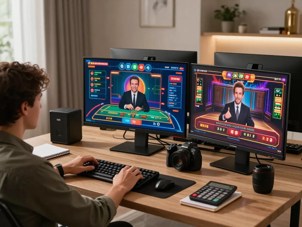 Engaging online gaming at https://hi88.casino/ with a player celebrating a win, highlighting strategic play.