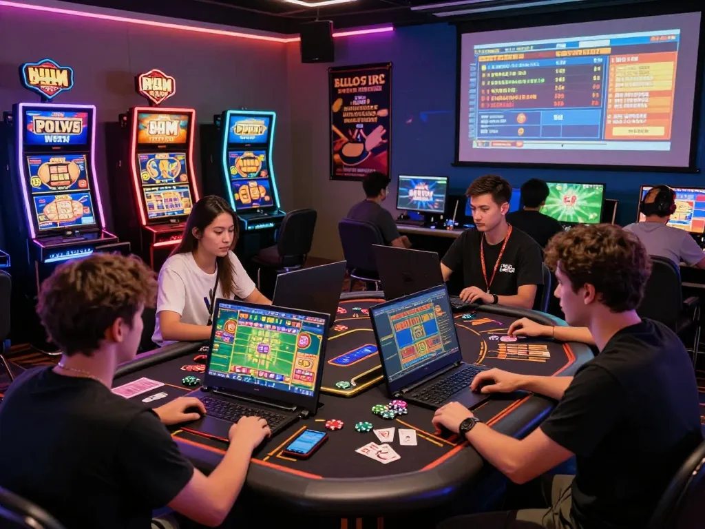 Exciting online gaming scene featuring diverse players enjoying ligasedayu's vibrant casino experience.