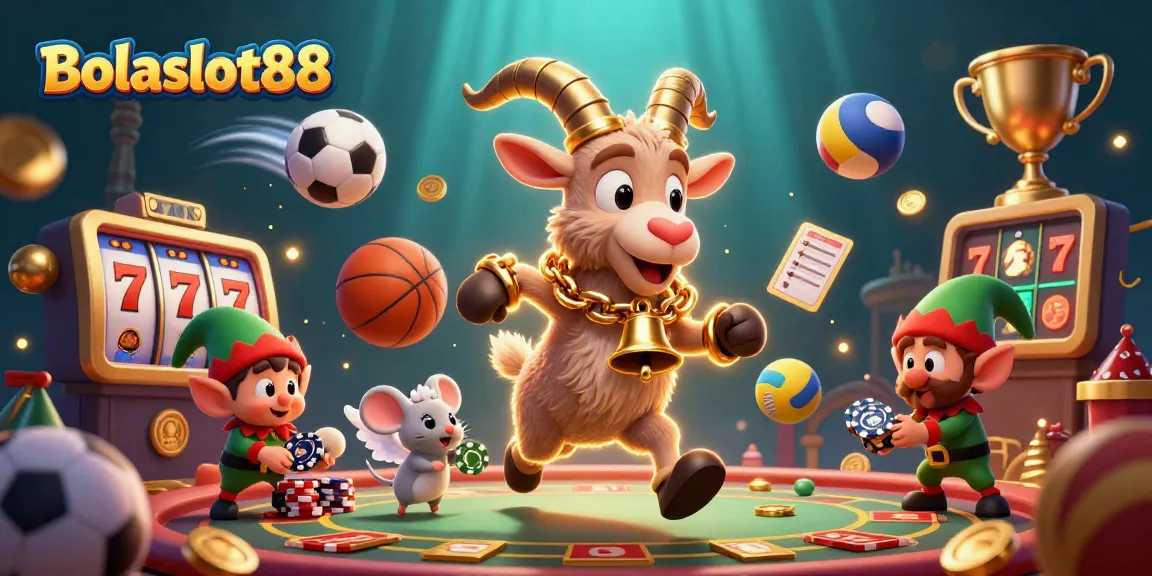 Bolaslot88 engaging users with festive casino action featuring Krampus, angel mouse, and elf gremlins.