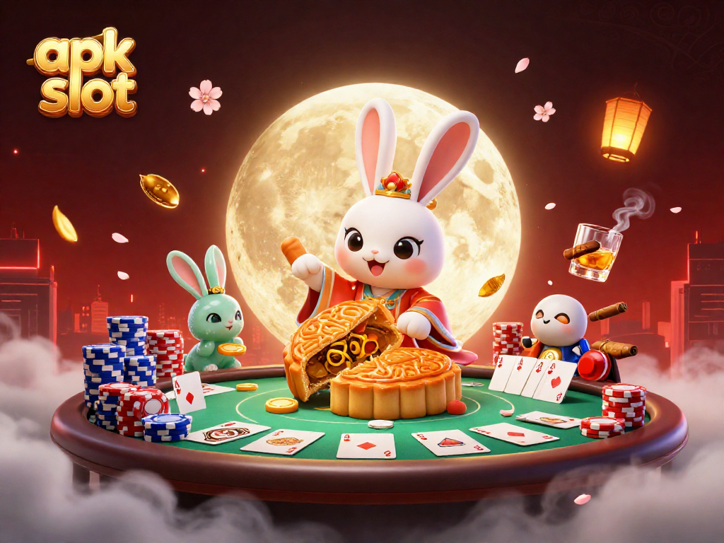 Raih kemenangan apk slot dengan ilustrasi 3D bulan dan kartu poker yang memukau