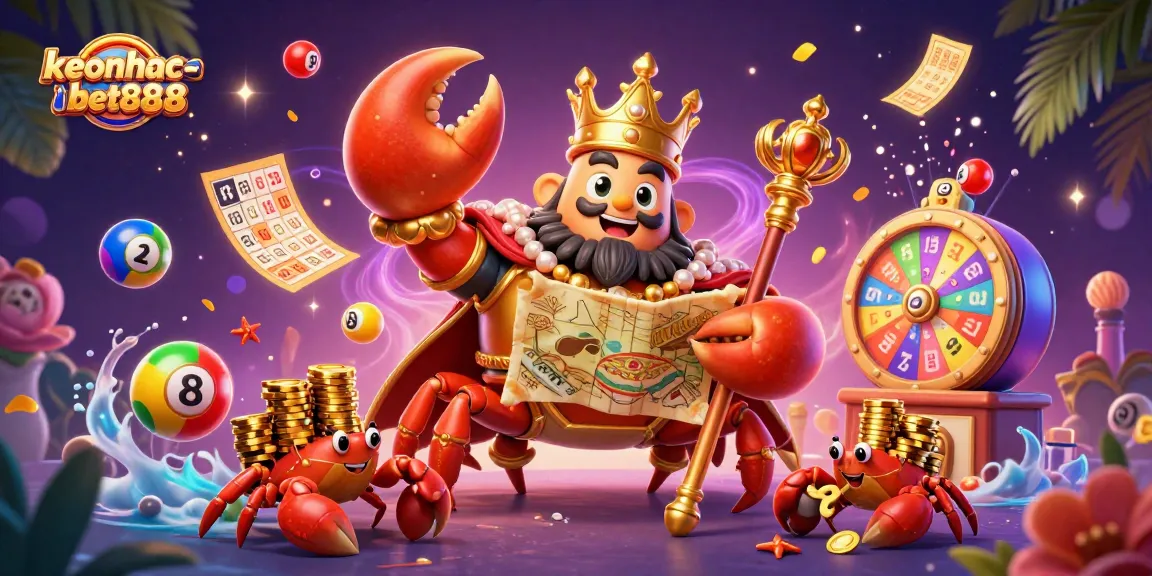 Experience the excitement of keonhacaibet888's vibrant lottery scene with colorful elements and rich details.