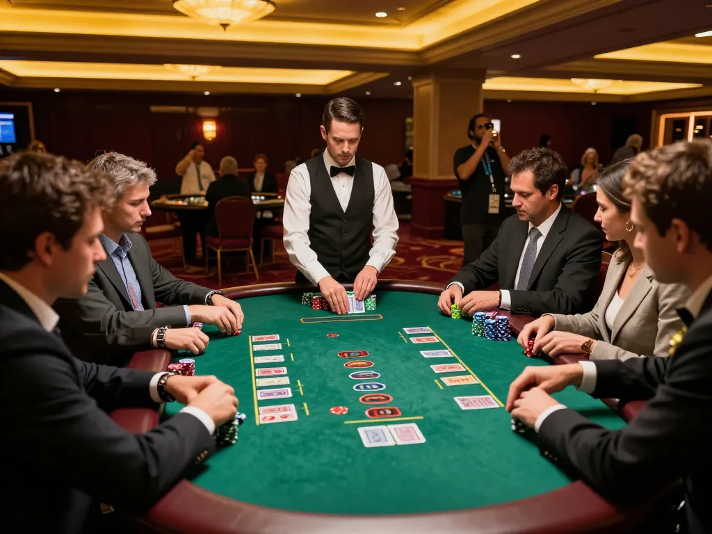 Experience kaisar888 blackjack excitement with players engaging in strategic gameplay at an upscale casino table
