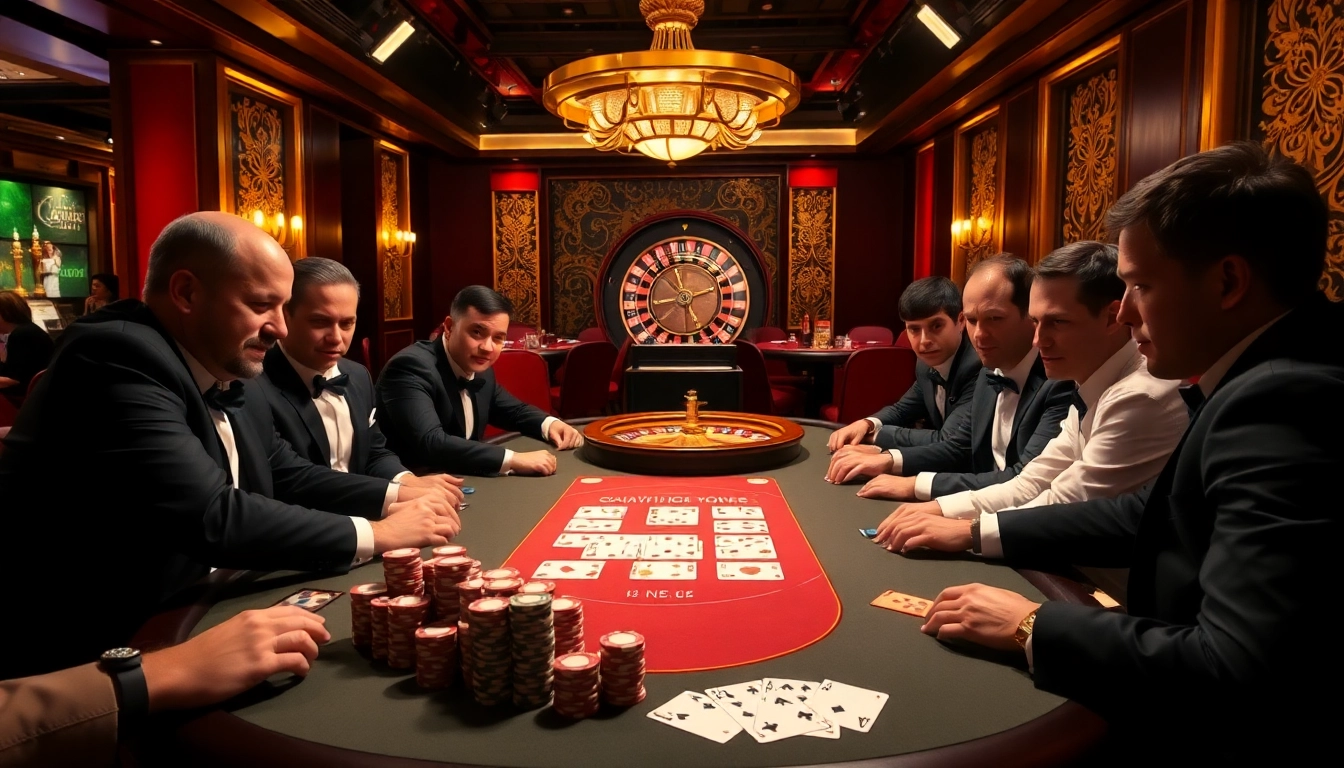 Pemain yang terlibat dalam aksi poker taruhan tinggi di vipforbest.com/ru/settlepay/registration dengan elemen kasino yang berwarna-warni.