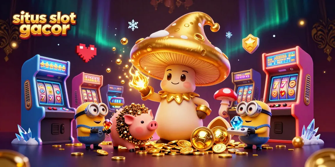 Experience the thrill of situs slot gacor with golden magic, slot reels, and treasures in a vibrant casino scene.