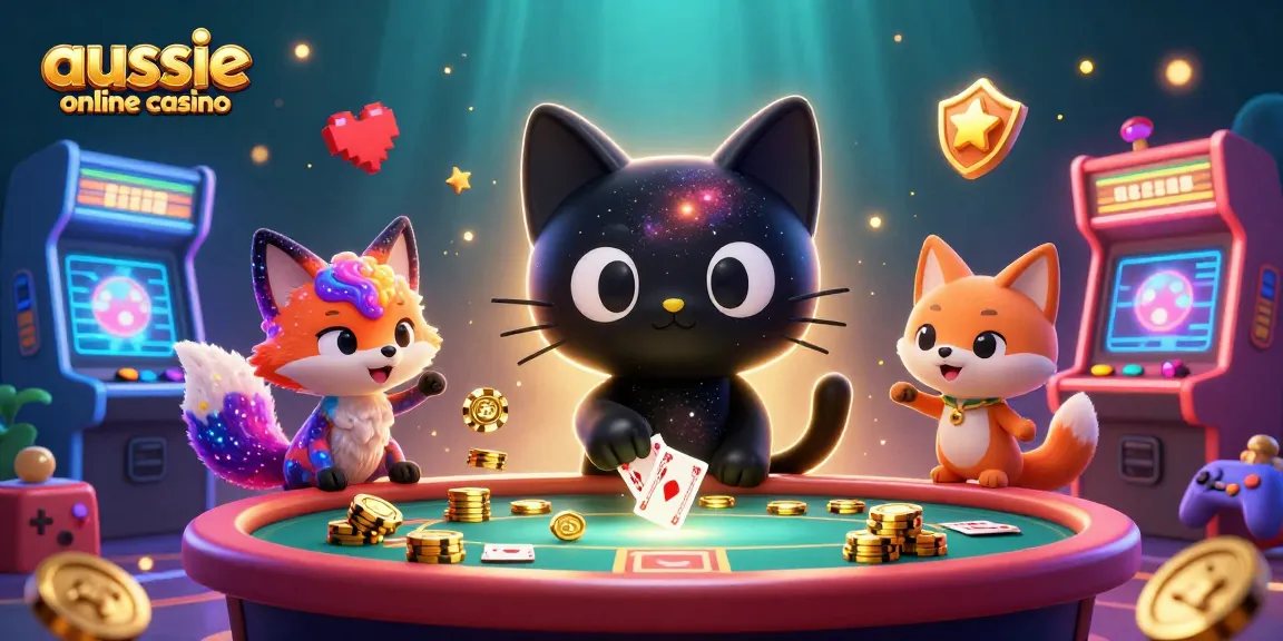 Experience the excitement of the aussie online casino with a black hole cat showing its gravitational charm amidst cosmic game excitement.