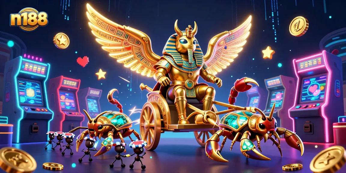 Engage with n188's thrilling casino experience, featuring vibrant 3D elements and animated characters.