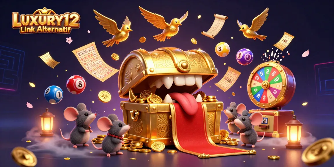LUXURY12 Link Alternatif offers thrilling experiences with riches waiting in vibrant casino 3D illustration.