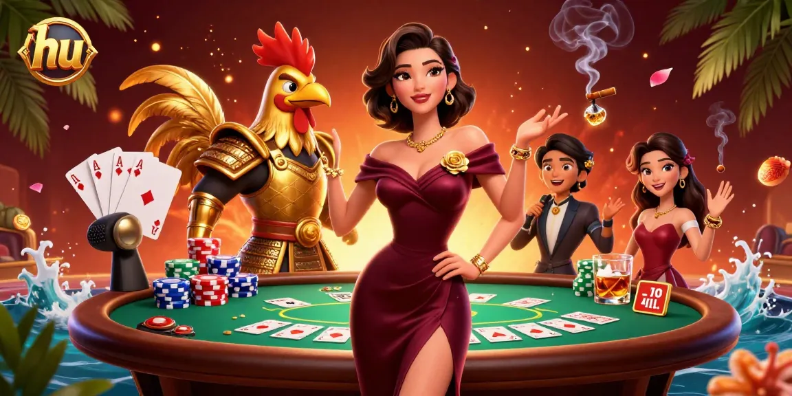 Engage in thrilling hu casino moments with a glamorous setting and exciting poker elements.