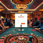 Experience the excitement of Rajaluck Login in a luxurious casino setting with vibrant gaming action.
