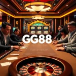 High-stakes poker table action at GG88 casino, featuring players in a thrilling game.