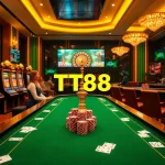Gamblers enjoying the vibrant ambiance of trang chủ tt88 casino with engaging games and live betting displays.