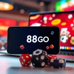 88GO online gambling platform showcasing a modern interface on smartphone and laptop with vibrant gaming elements.